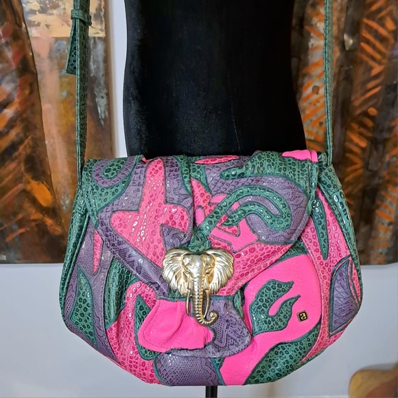 Handbags - Vintage Nas Color block cross body purse